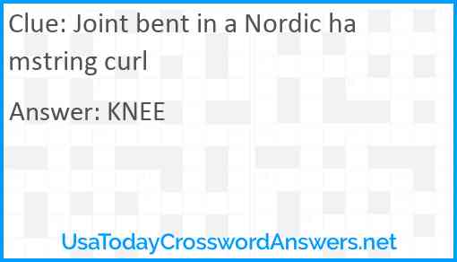 Joint bent in a Nordic hamstring curl Answer