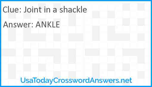 Joint in a shackle Answer