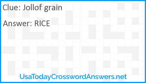 Jollof grain Answer