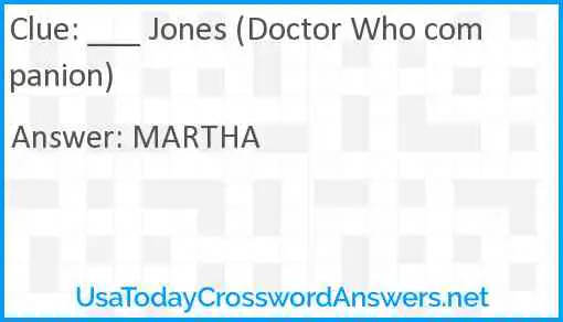 ___ Jones (Doctor Who companion) Answer
