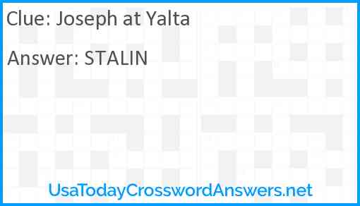 Joseph at Yalta Answer