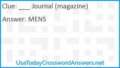 ___ Journal (magazine) Answer