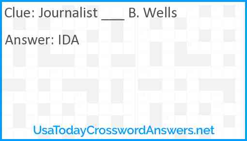 Journalist ___ B. Wells Answer