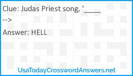 Judas Priest song, '____ --> Answer