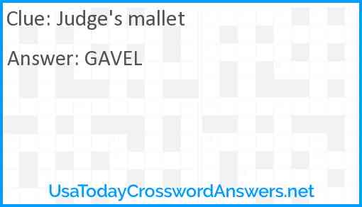 Judge's mallet Answer