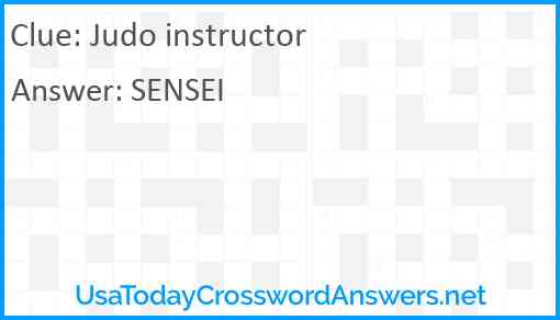 Judo instructor Answer