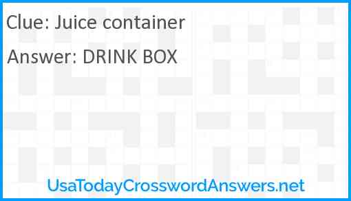 Juice container Answer