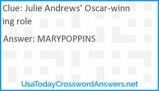 Julie Andrews' Oscar-winning role Answer