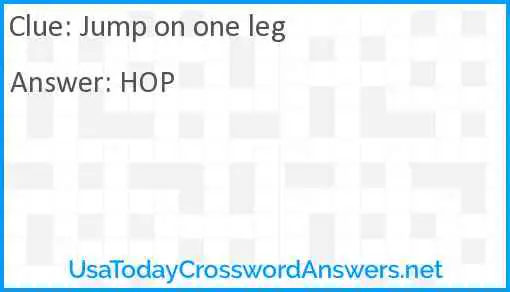 Jump on one leg Answer