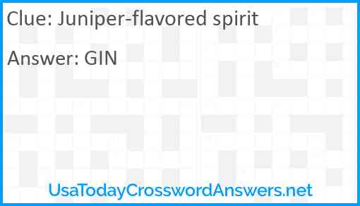 Juniper-flavored spirit Answer