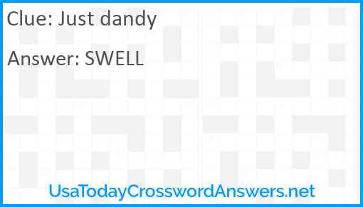 Just dandy Answer