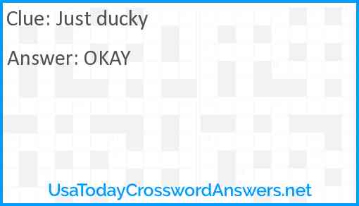 Just ducky Answer