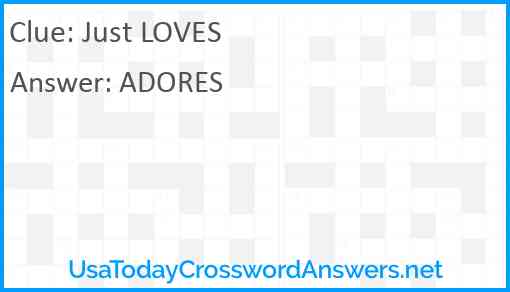 Just LOVES Answer