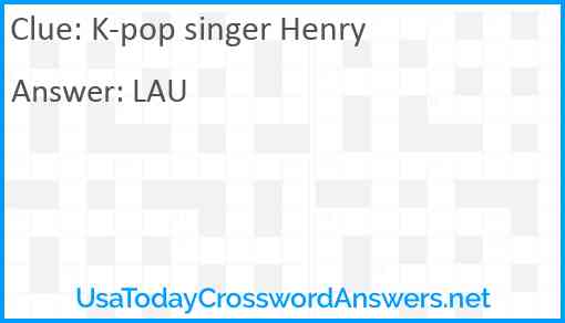 K-pop singer Henry Answer