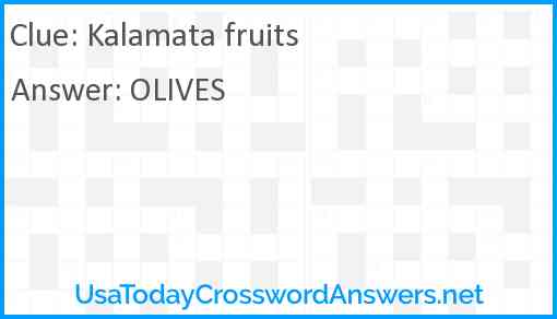 Kalamata fruits Answer