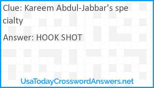 Kareem Abdul-Jabbar's specialty Answer