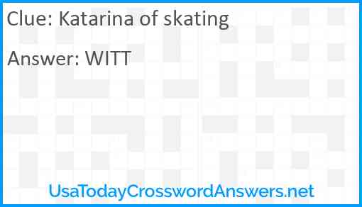 Katarina of skating Answer