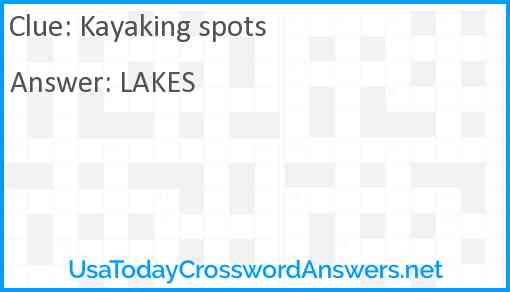 Kayaking spots Answer