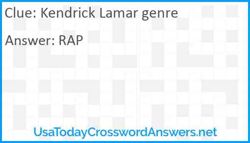 Kendrick Lamar genre Answer