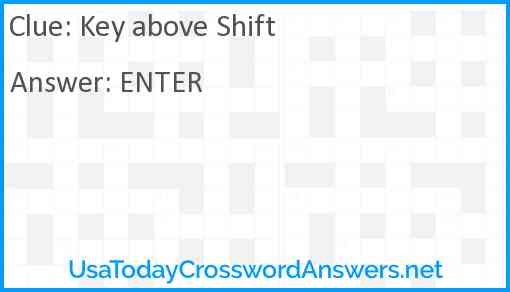 Key above Shift Answer