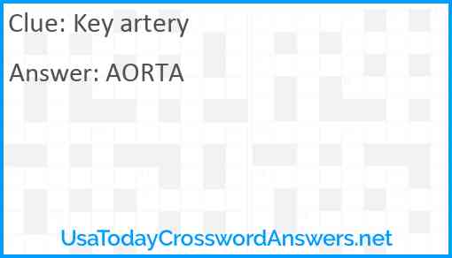 Key artery Answer