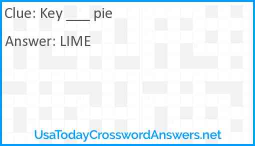 Key ___ pie Answer