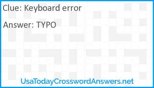 Keyboard error Answer
