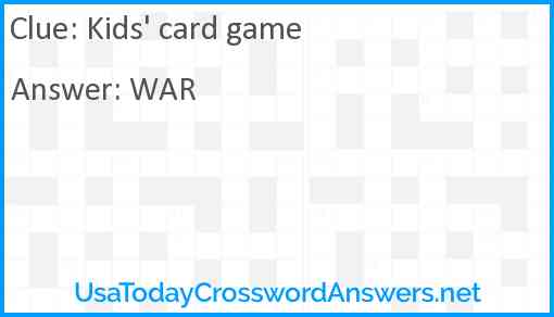 Kids' card game Answer