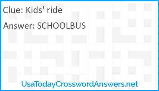 Kids' ride Answer