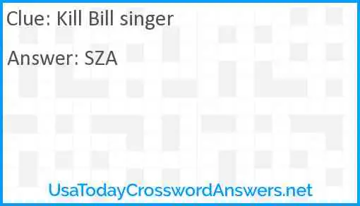 Kill Bill singer Answer
