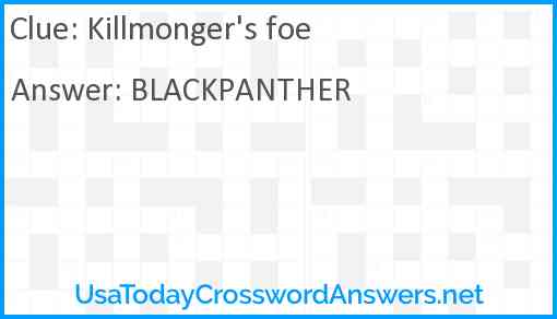 Killmonger's foe Answer