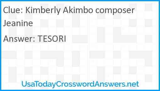 Kimberly Akimbo composer Jeanine Answer