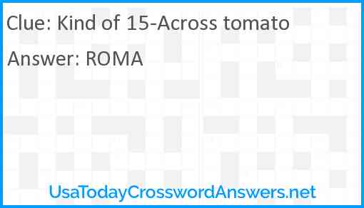 Kind of 15-Across tomato Answer