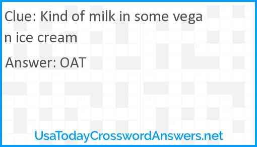 Kind of milk in some vegan ice cream Answer