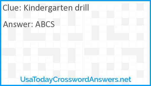 Kindergarten drill Answer