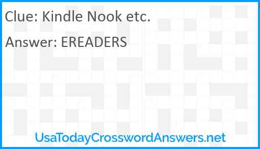 Kindle Nook etc. Answer