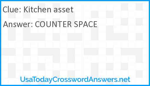 Kitchen asset Answer