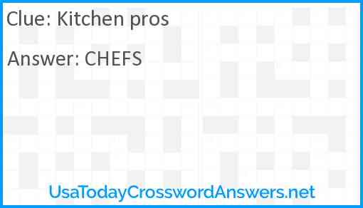 Kitchen pros Answer