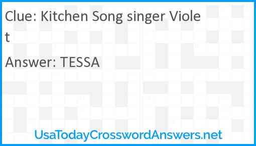 Kitchen Song singer Violet Answer
