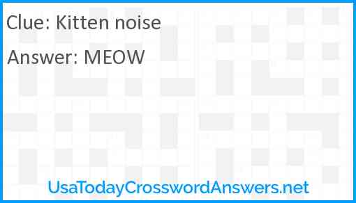 Kitten noise Answer