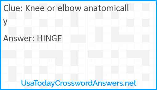 Knee or elbow anatomically Answer