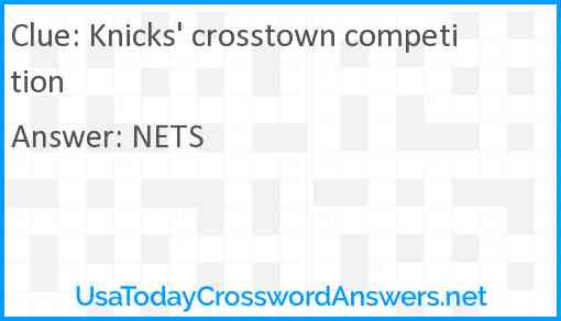 Knicks' crosstown competition Answer