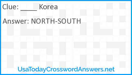 ____ Korea Answer