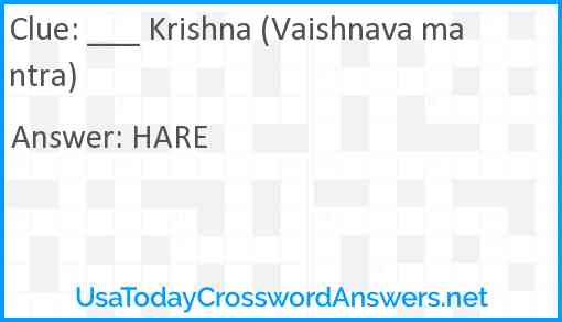 ___ Krishna (Vaishnava mantra) Answer