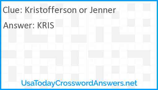 Kristofferson or Jenner Answer