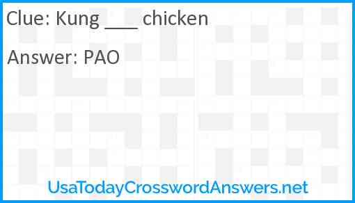 Kung ___ chicken Answer