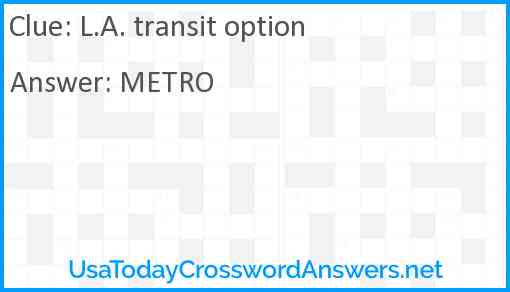L.A. transit option Answer
