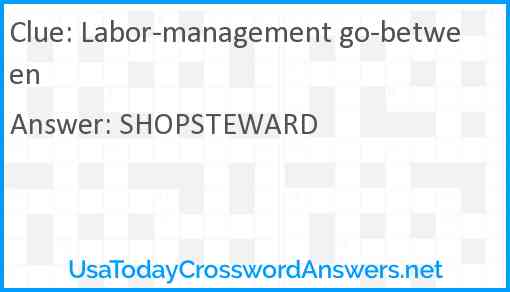 Labor-management go-between Answer