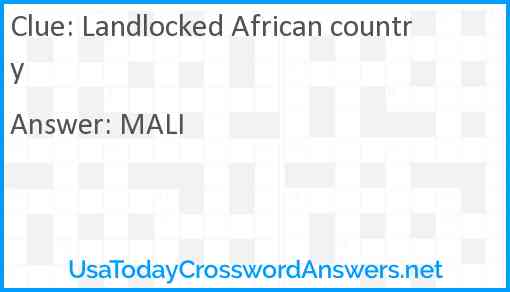 Landlocked African country Answer