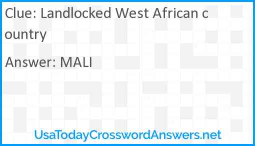 Landlocked West African country Answer